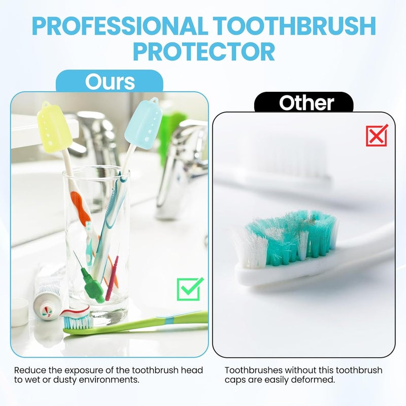 Lapfoon 6 Packs Silicone Toothbrush Covers, Tooth Brush Cover Cap for Electric & Manual Toothbrushes, Toothbrush Travel Essentials - Image 5